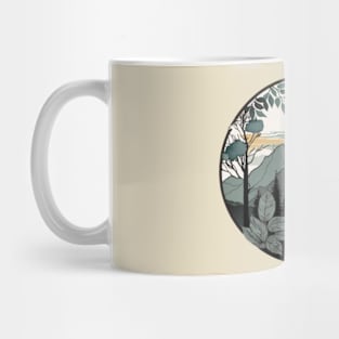 beautiful mountain view, vintage style Mug